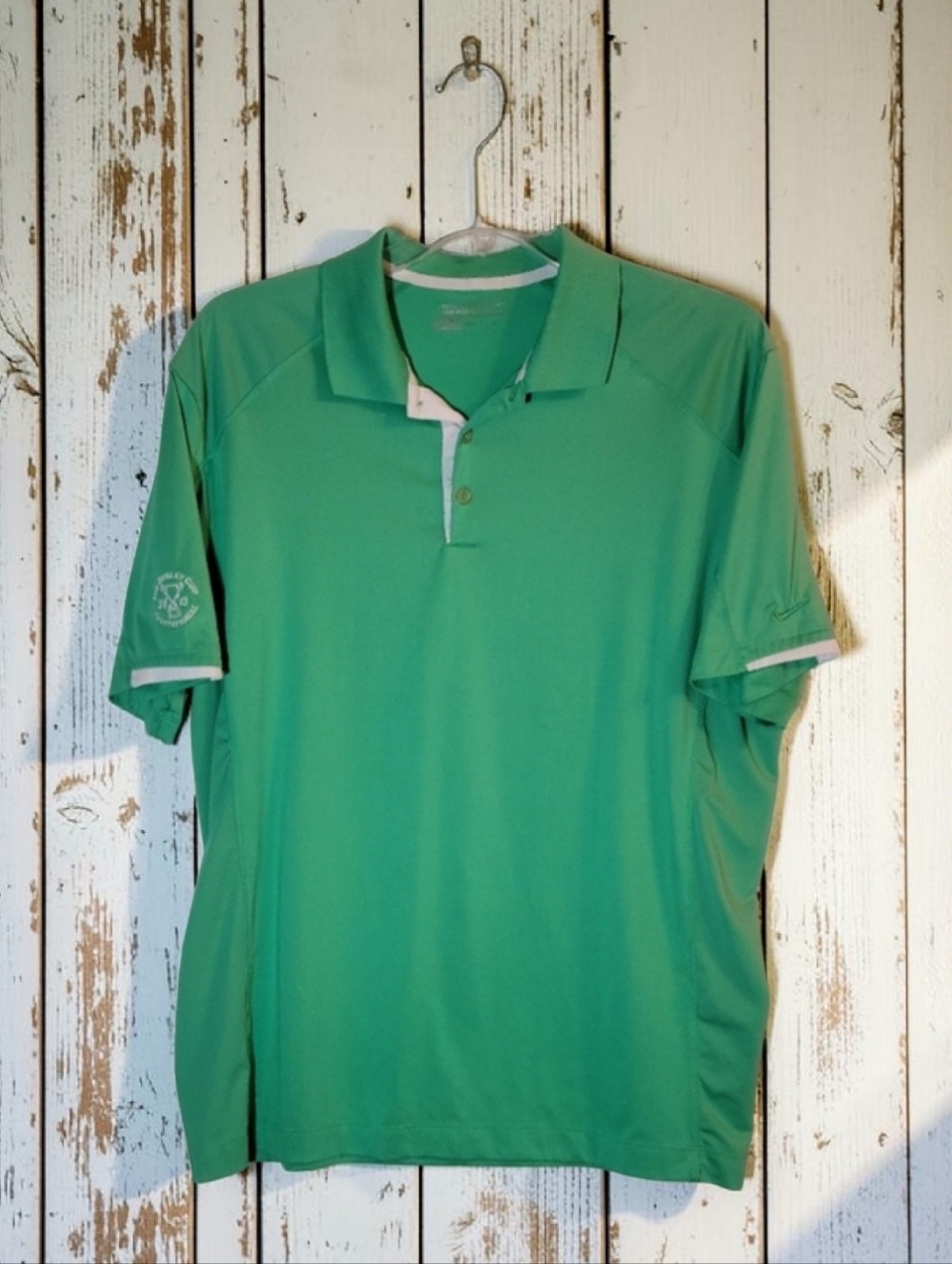 Nike Golf Tour Performance Men's Size XL Green Dri-FIT Polo Shirt 2013 Cup EUC